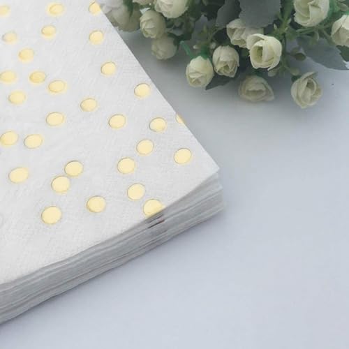 Servilletas de papel decorativas doradas contra mesas aburridas en banquetes de boda y fiesta 4