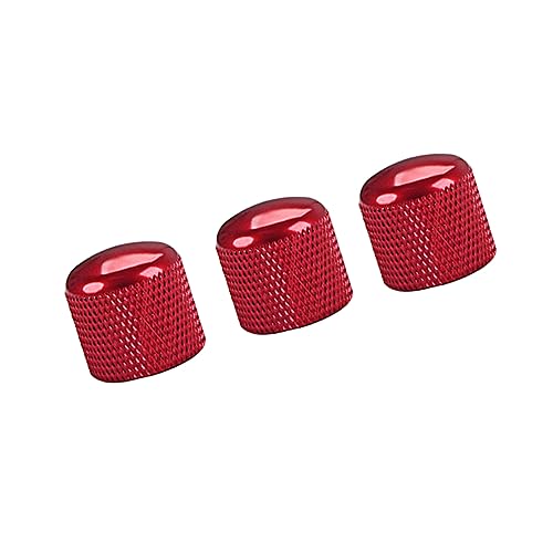 CIMAXIC Red Guitar Knobs 3-Pack for Electric Guitar Bass and Replacement Fit for Concentric Pots