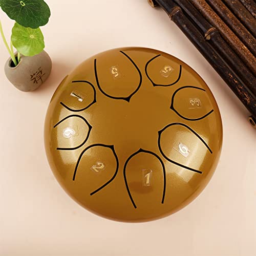 Steel Tongue Drum 11 notas 10 pulgadas rojo dorado miniatura 2