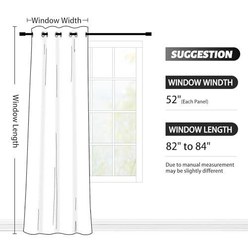 Image of SimpleHome Black to White Ombre Room Darkening Curtains 84 inches,1 Panel | Curtains for Bedroom,Thermal Insulated Grommet Gradient Drape,Light Blocking Window Curtain for Living Room,1 Panel,52Wx84L