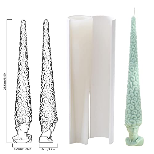 Moule silicone bougie David à tête longue pour création artisanale