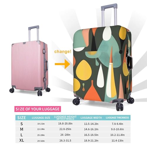 Housse de protection pour valise style rétro moderne imprimé goutte - 6