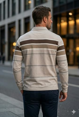Image of Full Sleeve Polo T Shirt for Men Cotton with Pocket and Collar - Regular Fit Tshirt