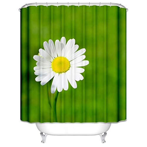 Rideau de douche anti éclaboussures KnSam motif marguerite pour garder votre sol sec - 3