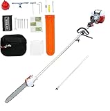 Pole Saw 16-FT Height Reachable Powerful Gas Pole Chainsaw 42.7CC 2-Cycle Cordless Extension Pole Saw with 11 inch Cutting Bar Tree Trimmer Long Reach Saw