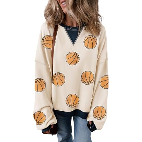 Urchics Oversized Sweatshirts for Women Color Block Crewneck Long Sleeve Tops Shirts 2024 Trendy Fall Winter Outfits White S Cover