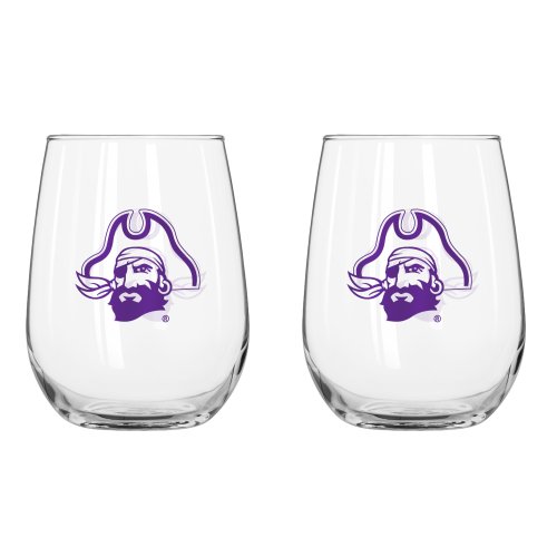 NCAA Curved Beverage Glass, 16-ounce, 2 Pack