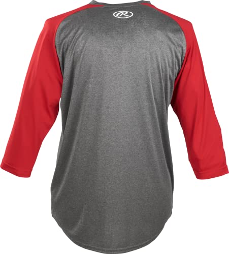Image of Rawlings | Baseball 3 /4 Sleeve Game /Practice Athletic Shirt | Adult Sizes | Multiple Colors