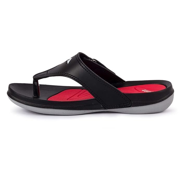 Image of Adda STAR-1 || Durable & Comfortable || EVA Sole || Lightweight || Fashionable || Super Soft || BEIGE RED || Outdoor Slipper || Slipper for Women (BLACK /RED, 8)