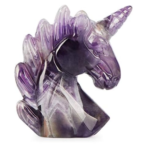 Artistone Amethyst Crystal Unicorn Figurine 3 inch Carved Healing Crystals Unicorn Ornament Gemstone Statue Collectibles Gifts Home Decor Cover