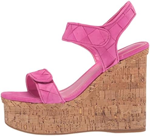 Guess Women's CATALINE Wedge Sandal, Pink Suede, 9.5 | Image 7