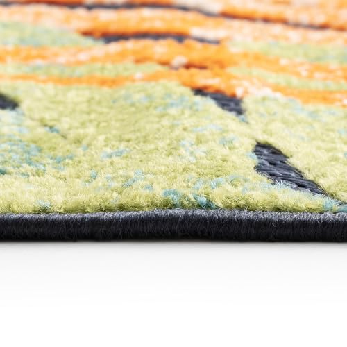 Tapete redondo Tayse Tropical Leaf 7'11" Multi Color miniatura 3