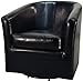 New Pacific Direct Hayden Swivel Bonded Leather Tub Chair,Black