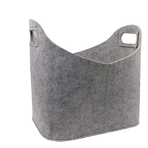 Preisvergleich Produktbild Yiyu Faltbarer Kaminholzkorb Aus Filz, Tragbar, Für Kaminholz, Aufbewahrungstasche Für Zeitungen Und Zeitschriften x (Color : Gray)