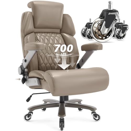 Top Office Chairs under $300 for Big and Tall Comfort 6 Big and Tall Office Chair 700lbs - Adjustable Headrest&Lumbar Support, 3D Flip Arms, Large Wheels &Heavy Duty Metal Base, Ergonomic High Back Computer Chair Desk Chair, Thick Padded Extra Wide Seat