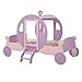 KLMM Twin Size Princess Carriage Bed with Crown,Wood Platform Car Bed with Stair for Kids Boys Girls Bedroom Use (Twin, Purple+Pink@Crown)