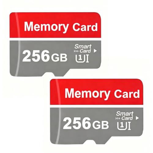 Poxfun 256GB 2Pack Memory Card, Grey TF Card Waterproof Durable Memory Carte for Camera/Monitoring/Action Camera/Smartphone/Drone/Computer(2pcs*256GB