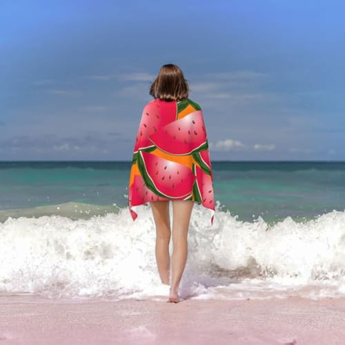 Serviette de bain microfibre pastèque anti humidité et compacte