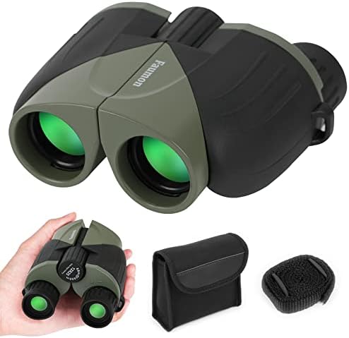 Faumon 12x25 Binoculars for Adults and Kids, High Power Compact Binoculars with Large View Clear Low Light Vision, Waterproof Small Binoculars for Bird Watching Hunting Travel Hiking Concerts