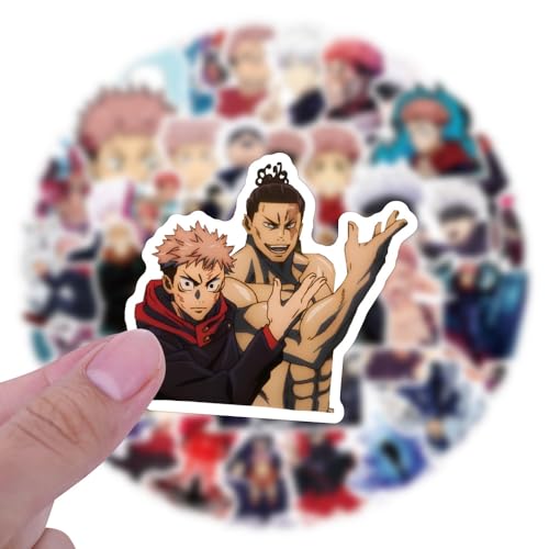 Image of 55pcs Japanese Anime Jujutsu Kaisen Stickers for Kids,Vinyl Waterproof Jujutsu Kaisen Decal for Water Bottle Laptop Toy Sticker for DIY Decorate Bumper Phone Hard Hat Teens Gifts