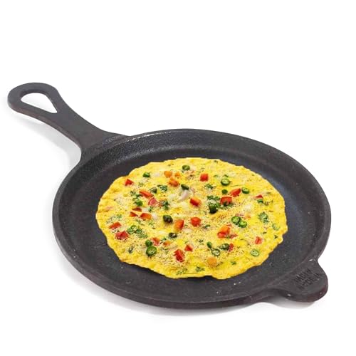 The Indus Valley Preseasoned Cast Iron Shallow Fry Pan With Long Loop Handle|Medium, 25Cm/9.8Inch, 2.2Kg|Induction Friendly|Nonstick Fry Pan, 100% Pure & Toxin Free, No Chemical Coating, Black (B0BHT837Q9) Amazon Price History, Amazon Price Tracker