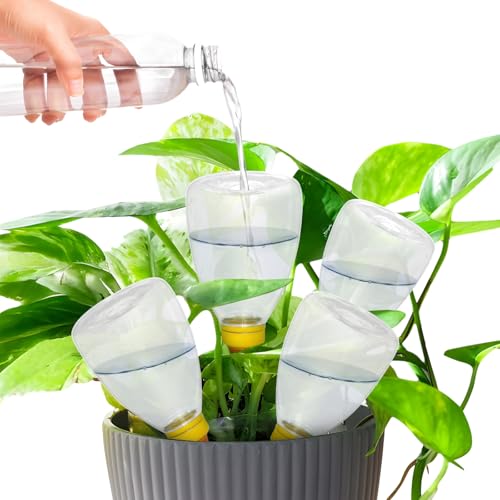 SHENGYIWA 4 Pcs 17 Oz Self-Watering Planter Insert Self-Watering Planter Globes with Slow Release Water Control for Indoor & Outdoor Plants (4, Heart Shape)