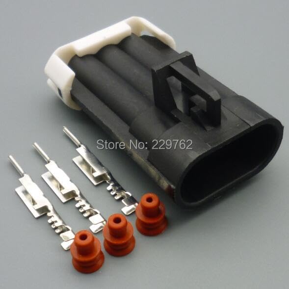 5/100Sets 3 Pin 1.5mm 1212961 12129615 12110293 150 Auto Wire Connector Male Female Front Lamp Plug for Chevrolet - (Color Name: 10sets Female)