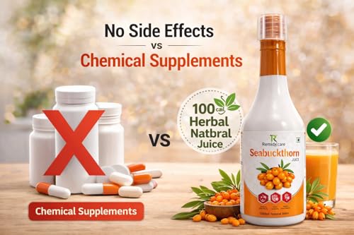 Image of Himalayan Sea Buckthorn Berry Pulp Concentrate 1000ml | Natural Vitamin C, Omega 3 6 7 9 & Antioxidants | Supports Immunity, Skin Glow, Gut Health & Maintain Blood Sugar| Pure Ayurvedic Seabuckthorn Juice| Health Drink for Men & Women