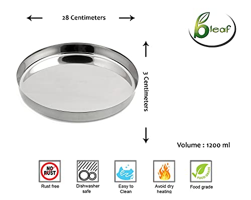 Image of BLeaf Stainless Steel-Premium Plate /Heavy Guage Plate (Pack of 6)