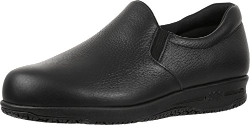 SAS Patriot Non-Slip Comfort Loafer - Shoes for Women - Lightly Cushioned Collar - Round Toe - Leather Uppers Black 8 W - Wide (C)