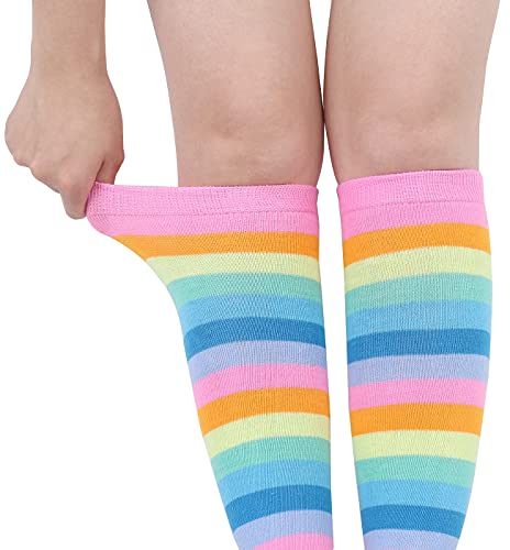 Benefeet Sox Women'S Knee High Socks Striped Socks Athletic Tube Socks For Women Costume Socks For Women Pink Rainbow Knee High Socks Pride Socks Knee Socks For Women Cute Long Socks For Women thumb #2