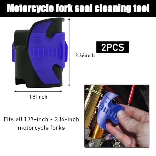 Image of povtii 2PCS Motorcycle Fork Seal Cleaner Tool, Fork Seal Cleaner Fits 45-55mm Seal Mate Oil Level, Universal Cleaning Shock Repairing Absorber Tool, Dirt Bike Motorcycle Accessories (Blue)