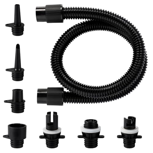8pcs Paddle Board Pump Hose Set, 3.3ft Sup Pump Replacement Hose with 7 Style Air Valve Nozzles for...