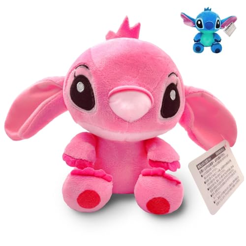 Peluche de ángel, 18 cm, Lilo y Stitch, pequeños con ventosa, apto como regalo para niños y como decoración