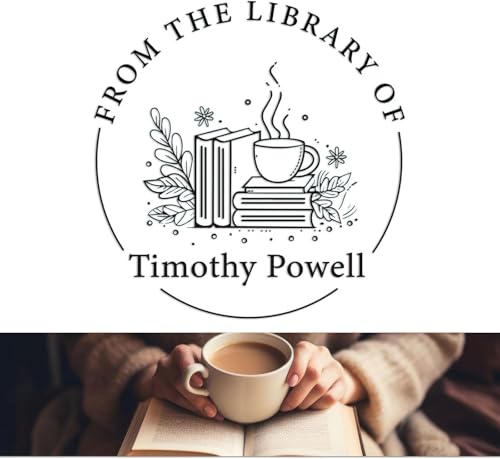 Book Embosser Personalized Coffee Collection – 20 Café-Themed Designs, Custom