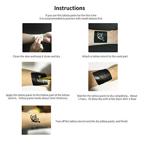 Elefocus 11 Sheets Total 84 Tattoo Patterns, 6 Pcs 3 Color (Brown Black Maroon) Temporary Tattoo Kit thumb #5