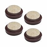 SUL Castor Caster Cup With Felt Pad Non Slip Floor Protector Glide For Chair Leg, Sofa Protect Wood Laminate Floor Tile Lino Floor From Scratch Dimension 50mm -4pk – Brown