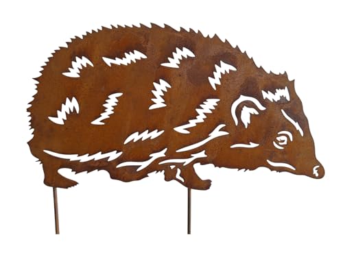 Bornhöft Gartenstecker Igel aus Edelrost, 30 x 17 cm, Metalldeko für...