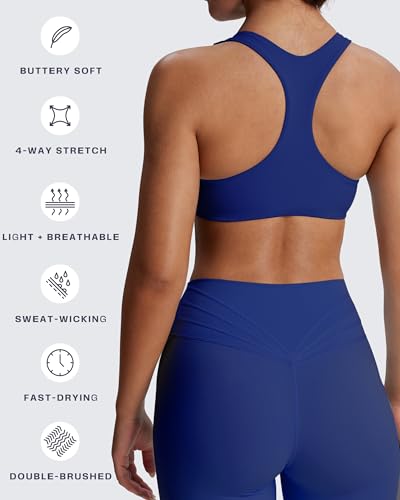Image of Aoxjox Define Sculpt Racerback Sports Bra | women's workout fitness yoga crop tank, breathable fabric, 4-way stretch, moisture-wicking, gym essential