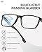 JOLISU 4 Pack Reading Glasses Men Blue Light Blocking with Spring Hinge, Anti Eyestrain/UV Large Wide Square Computer Readers (2.00)
