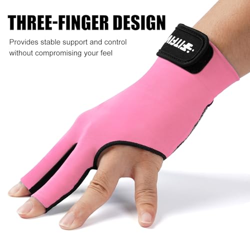 FITFIV Billiard Pool Glove for Left Hand, 3-Finger Snooker Cue Glove by FITFIV - Used condition - Image 3