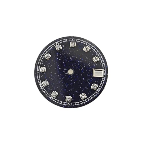 Cadran montre diamant 28.5mm NH35 argent pour modification et réparation horlogère