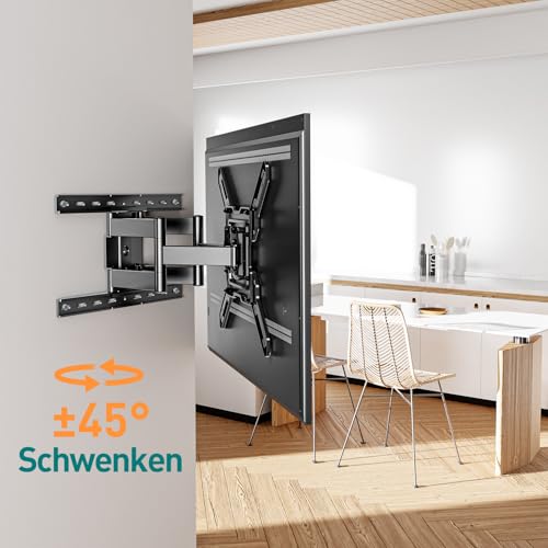 ELIVED Ultra Slim TV Wandhalterung für 26-60 Zoll Fernseher, Low Profile Wandhalterung TV schwenken und neigen, Max VESA 400x400mm, hält bis zu 40kg. Max 16“ Holzständer TV Halterung EV3033 – Bild 6