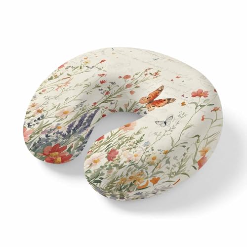 Almohada viscoelástica ergonómica beige para viaje