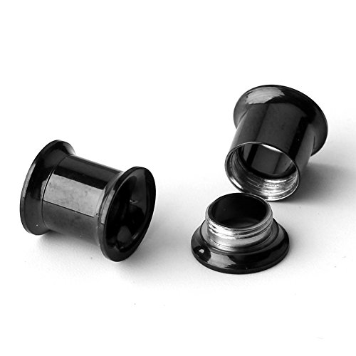 Ruifan 12pcs Surgical Steel Screw Tunnel Gauge Ear Expander Stretching Kit Plugs Piercing -6 Pairs 8g-00g (3mm-10mm)4