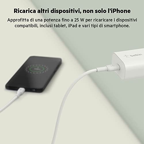 Belkin BoostCharge Caricabatteria da parete da 25 W con PPS, USB-C Power Derlivery, caricatore USB C, caricabatterie USB C rapido per iPhone 15, Samsung Galaxy, Note, iPad, Pixel e altri dispositivi - Immagine 3