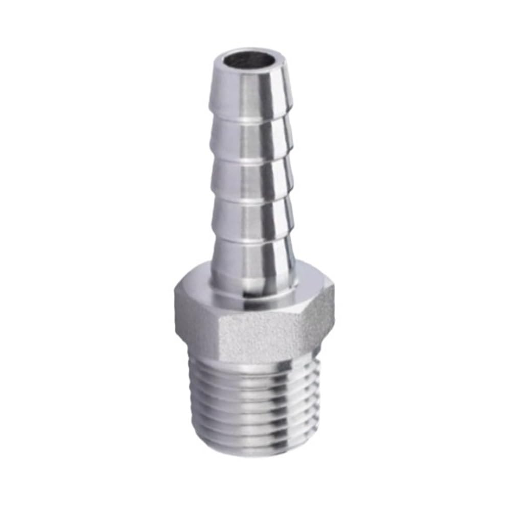 Stainless Steel Coupler Pipe Joint, Male Female Thread to Hose Barb SS304 Pipe Fitting Connetor 1 Piece(Red,8MM*1/4INCH)