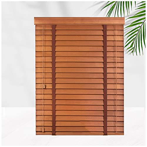 Xrdbfd Wooden Venetian Blinds, Brown Window Blinds, Light Filtering Venetian Blinds, Solid Wood Blinds for Windows and Doors, 40-150cm Wide,WxH-60x160cm/23.5 * 63in