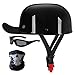 Produktbild HHSDB Halbschalenhelm Motorradhelm ECE-Zulassung Baseball Cap Mit Fahrradbrille Fahrradvisier Cruiser Chopper Scooter Helm Herren Retro Motorrad Halbhelm Männer Frauen Mofa Helm 57-62cm Schwarz