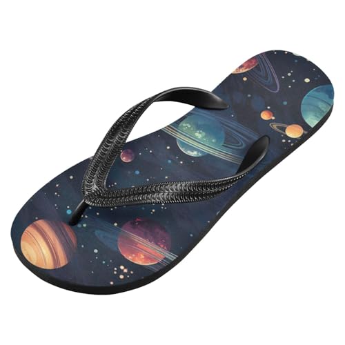 Space Planets Beach Summer Casual Flip Flop Sandals Non-Slip Quick Dry for Women Men 214B2529